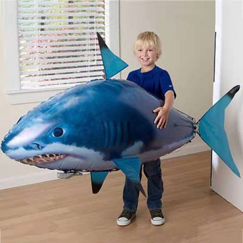 Tiburón volador eléctrico con control remoto para niños, pez volador inflable, juguetes de boda, manipulación de tiburón ► Foto 1/6