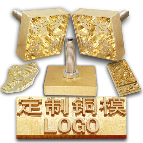 Molde de Metal y latón con Logo personalizado, herramienta de grabado en relieve con logotipo personalizado para el diseño de Estampillas de cuero y madera, molde para decoración de pasteles y pan ► Foto 1/4