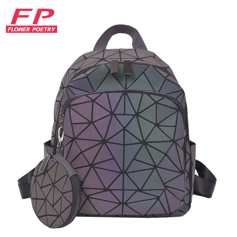 Mochilas luminosas con holograma para mujer, conjunto de mochilas escolares geométricas para estudiantes, bolso holográfico para chicas adolescentes, novedad de 2022 ► Foto 1/6