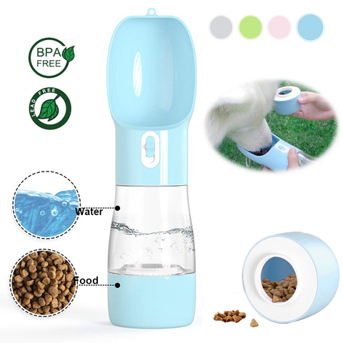 Botella de agua portátil para perros y mascotas, cuenco alimentador de agua potable para perros y gatos, alimentación para perros y gatos, suministros de viaje para caminar al aire libre ► Foto 1/6