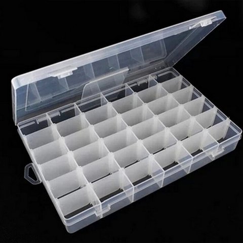 Caja de almacenamiento de componentes electrónicos de PP, caja de almacenamiento multifunción para joyería, bordado de diamantes ► Foto 1/6
