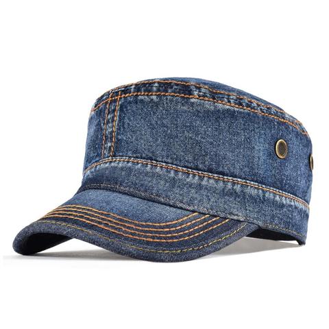 VOBOOM-Gorra vaquera de ejército para hombre, sombrero de cubo de algodón lavado, cabeza plana superior ajustable, visera, sombreros, 164 ► Foto 1/6