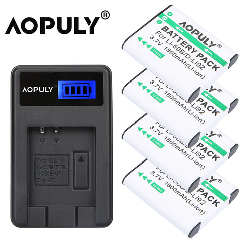 AOPULY 1800mAh Li-50B D-LI92 LI-Ion batería de la cámara para Olympus LI-50B LI 50B LI50B para Pentax D-LI92 XZ-1 SP-800UZ SZ-30 ► Foto 1/6