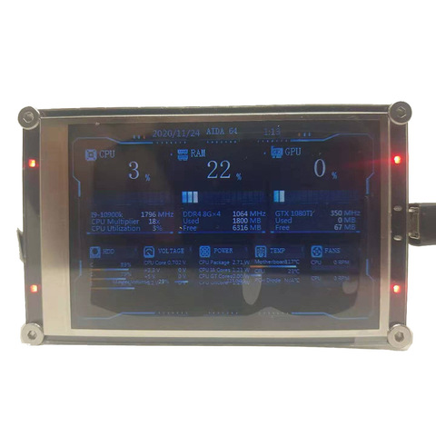 Pantalla de Monitor LCD de 3,5 pulgadas AIDA64 USB2LCD pantalla USB subpantalla compatible con Raspberry Pi ► Foto 1/6