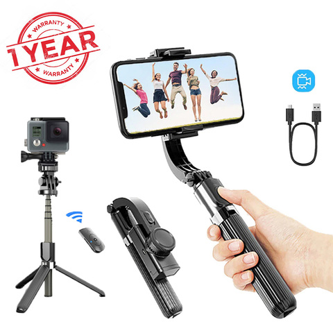 UPMOSTEK L08 del cardán estabilizador para teléfono Cámara de Acción eliminar la Bluetooth Selfie Stick trípode para DSLR Smartphone Gopro ► Foto 1/6