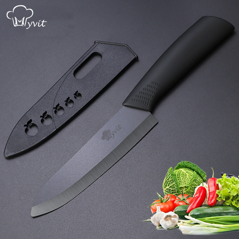 Cuchillo de cerámica de 3 4 5 6 pulgadas Chef útil, para cortar de cocina cuchillo de cocina Zirconia negra hoja colorido Mango Solo herramientas de la cocina ► Foto 1/6