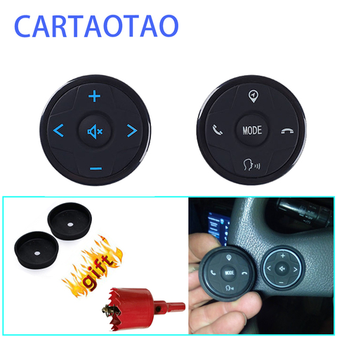 Controlador de volante Universal para coche, 2 din, Android, navegación GPS con DVD para coche, botón de control remoto, negro ► Foto 1/6