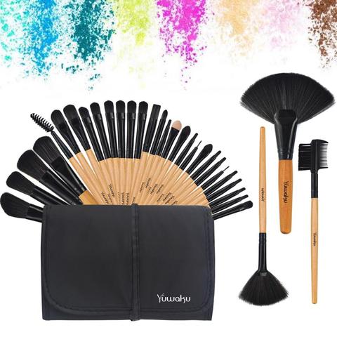 Juego de brochas de maquillaje para cejas, kit de brochas para base y polvos de maquillaje con bolsa de cosméticos, 32 uds, venta al por mayor ► Foto 1/6