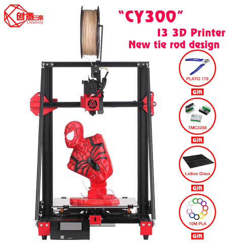 Creative-impresora 3D con barra de conexión estructura CY300 I3, unidad directa de placa base ultra silenciosa, tamaño de impresión de 300x300x400 ► Foto 1/6