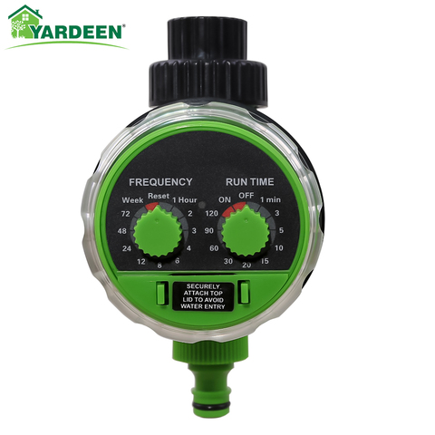 Yardeen-manguera de agua electrónica, temporizador, válvula de bola de jardín, controlador de riego, dos Dial, Color verde ► Foto 1/6