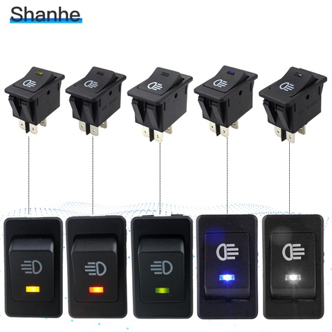 5 unids 4 pines Auto Luz de Niebla Rocker Toggle Switch LED Accesorios Del Coche Dashboard 12 V 35A (Rojo, ámbar, Verde, Azul) ► Foto 1/6