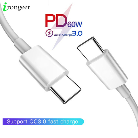 USB C a USB a Cable de tipo C para Xiaomi Redmi Nota 8 Pro carga rápida 4,0 PD 60W de carga rápida para MacBook Pro Cable de cargador ► Foto 1/5