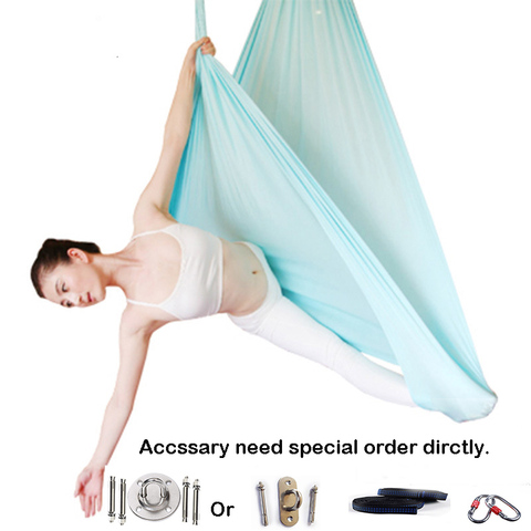 Hamaca aérea para Yoga, 5M, elasticidad, columpio, multifunción, antigravedad, cinturones de entrenamiento de yoga ► Foto 1/5