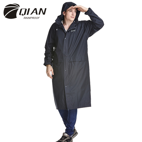 QIAN Impermeable chubasqueros largos Mujer/hombres gabardinas Trench Impermeable capa Poncho capa única capa de lluvia de las mujeres ropa de lluvia Poncho ► Foto 1/6