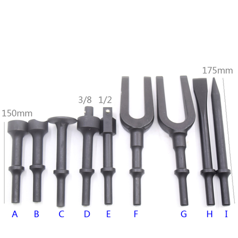 Wilin-Herramienta de reparación de automóviles, extractor de punta plana, cincel plano, martillo de aire, brocas, juego de horquilla de separación neumática ► Foto 1/2