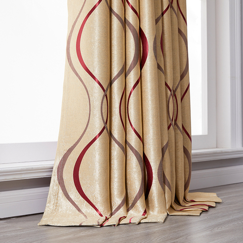 Moderno cortinas térmico grueso de rayas onduladas cocina cortinas para sala de estar dormitorio cortinas decoración ► Foto 1/6
