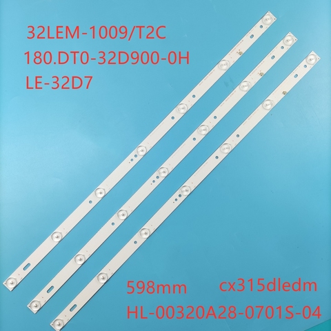 Tiras de retroiluminación LED para TV, bandas de reglas de cinta de matriz de HL-00320A28-0701S-04, para DEXP H32B7000E, 32 