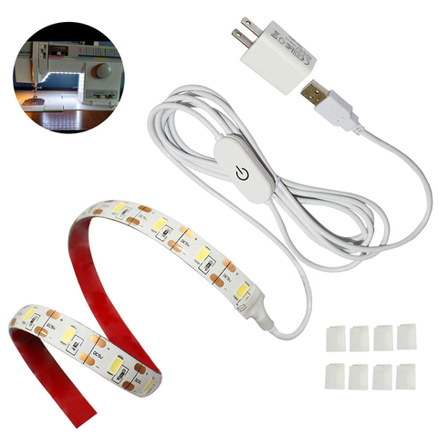 Kit de tira de luces LED para máquina de coser, con atenuador táctil y alimentación USB, Industrial, 30cm, 50cm ► Foto 1/6