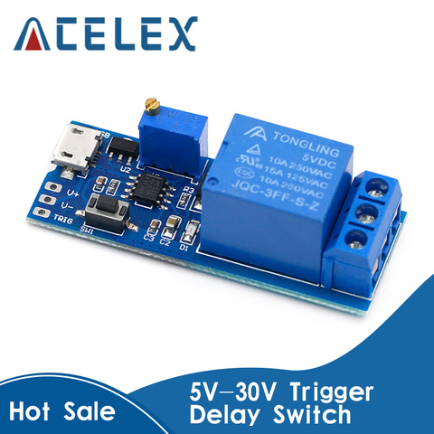 Módulo de Control de temporizador, interruptor de retardo ajustable, Electrónica Inteligente, 5V-30V, Micro USB ► Foto 1/6