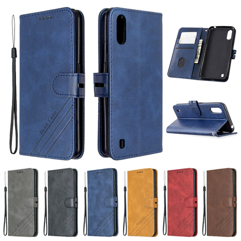 Funda de cuero con tapa para Samsung Galaxy A01, carcasa magnética de lujo para teléfono Samsung A01 A 01 A015F ► Foto 1/6