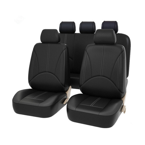 Funda de asiento de cuero PU para coche, Protector de cuero negro para asiento delantero o trasero, cojín trasero, alfombrilla, respaldo para Interior de camión ► Foto 1/6