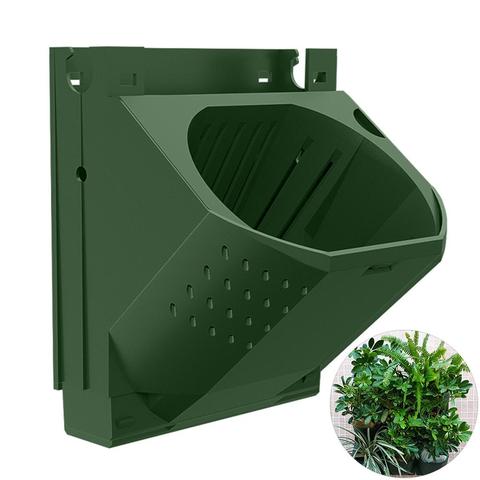 Caja de bosque montada en la pared, contenedor de maceta de varios agujeros para flores y plantas, caja de plantación verde en 3D Vertical, bonsái de jardín macetero para plantas crasas ► Foto 1/6