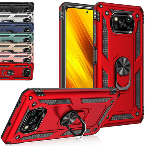 Funda a prueba de golpes para Xiaomi Mi POCO, X3, x3, nfc, soporte de anillo, Funda magnética para Xiaomi Poco X3, NFC, x3nfc ► Foto 1/6