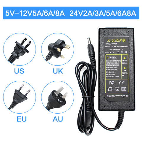 AC DC 5V 6V 8V 9V 13V 15V 24V 12V 12V adaptador de fuente de alimentación 1A 2A 3A 5A 6A 8A transformadores 220V a 12V 5V 24V fuente de alimentación Led conductor ► Foto 1/6