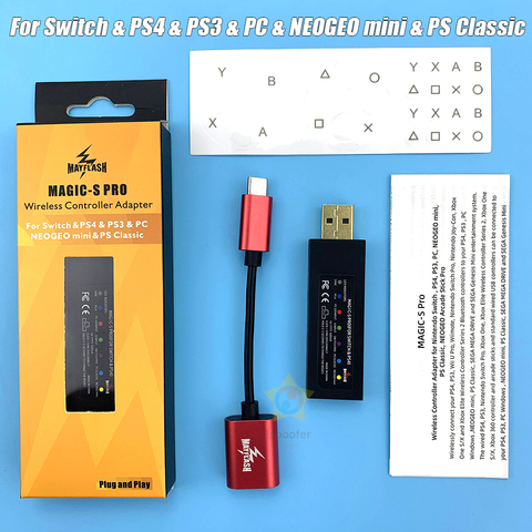 MayFlash-Adaptador de controlador inalámbrico MAGIC-S PRO para Nintendo Switch, PS4, PS3, NEOGEO mini, PS Classic, envío directo ► Foto 1/6