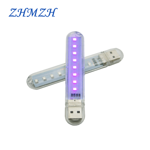 ZHMZH-Mini lámpara germicida portátil USB, 8 LED, desinfección, UV, lámpara desinfectante, Mata Gérmenes, DC5V, 12g ► Foto 1/6