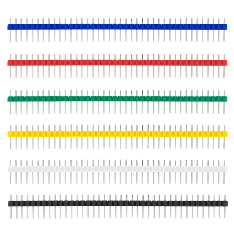 Tira divisible para Arduino, 10 Uds., 40 Pines, 1x40, Conector de pines macho de una hilera, 2,54, para Arduino, blanco, negro, rojo, azul, verde, amarillo ► Foto 1/6