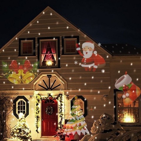 Proyector láser de copo de nieve para Navidad, 12 patrones, lámpara LED de Halloween para exteriores, luces de discoteca, luz de estrella de jardín para el hogar, decoración interior ► Foto 1/6