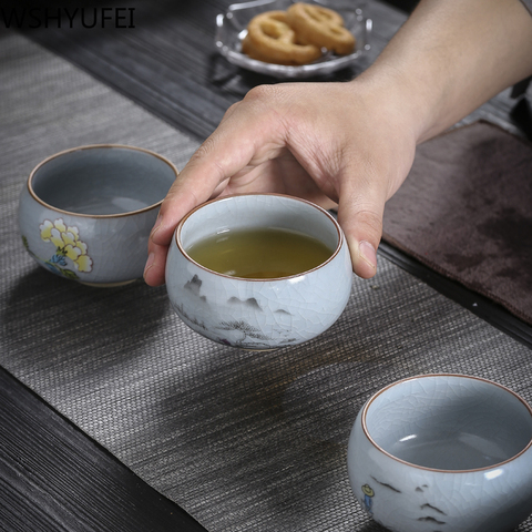 Juego de té chino de alta capacidad, taza de té de cerámica con grietas, puer, Oolong, regalos personalizados, utensilios para beber para el hogar ► Foto 1/6