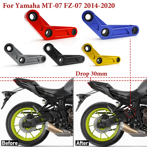 MT07 reducir enlaces Kit para YAMAHA MT-07 FZ-07 FZ MT 07 FZ07 2014-2022, 2017, 2022, 2022 de la suspensión trasera con Moto ► Foto 1/6