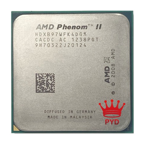 AMD Phenom II X4 B97 3,2 GHz Quad-Core CPU procesador HDXB97WFK4DGM hembra AM3 ascienden a 955 ► Foto 1/2