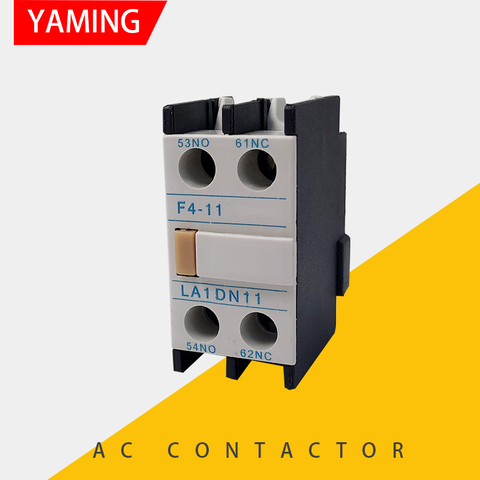 Contactor auxiliar de F4-11, bloque de contacto auxiliar CJX2 AC, compatible con LA1-DN11 1NO + 1NC, para serie CJX2 LC1-D ► Foto 1/5