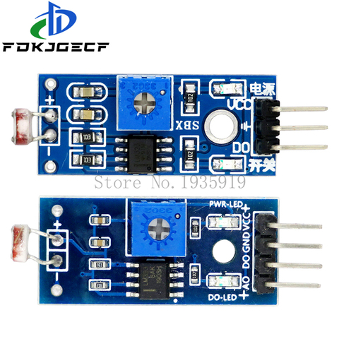 10 Uds LM393 3pin 4pin resistencia óptica sensible Detección de luz Sensor fotosensible módulo ► Foto 1/6