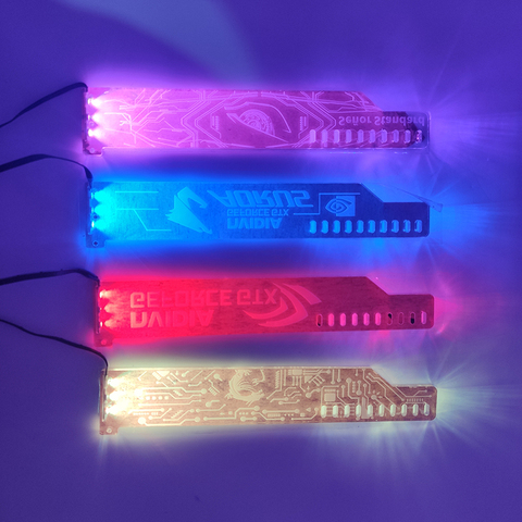 Soporte de tarjeta GPU compatible con marco de GPU RGB(12V)/ Aurora(5V), soporte de tarjeta LED VGA, lámpara de confianza en el chasis, conector con luz, contaminación, ASUS AURA ► Foto 1/6