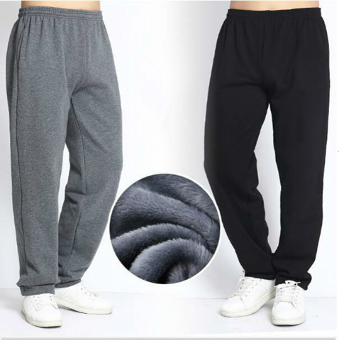 Pantalones de chándal de invierno para hombre, pantalón grueso de lana cálido, holgado, con cintura elástica, de algodón, informales, talla grande 5XL, 6XL, 7XL ► Foto 1/6