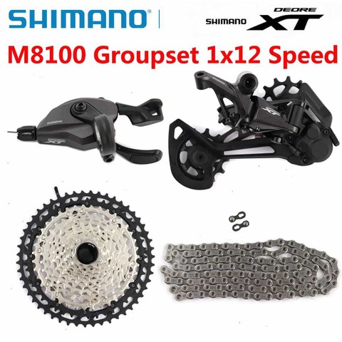SHIMANO-palanca de cambio DEORE XT M8100 para bicicleta de montaña, 1x12 velocidades, 51T SL + RD + CS + HG M8100 ► Foto 1/5
