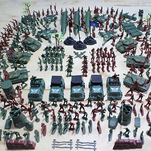 307 unids/set de plástico de 4cm soldado militar modelo bolso juguete de los niños DIY figuras de acción educativas Kit de accesorios juguete de decoración para el hogar ► Foto 1/6