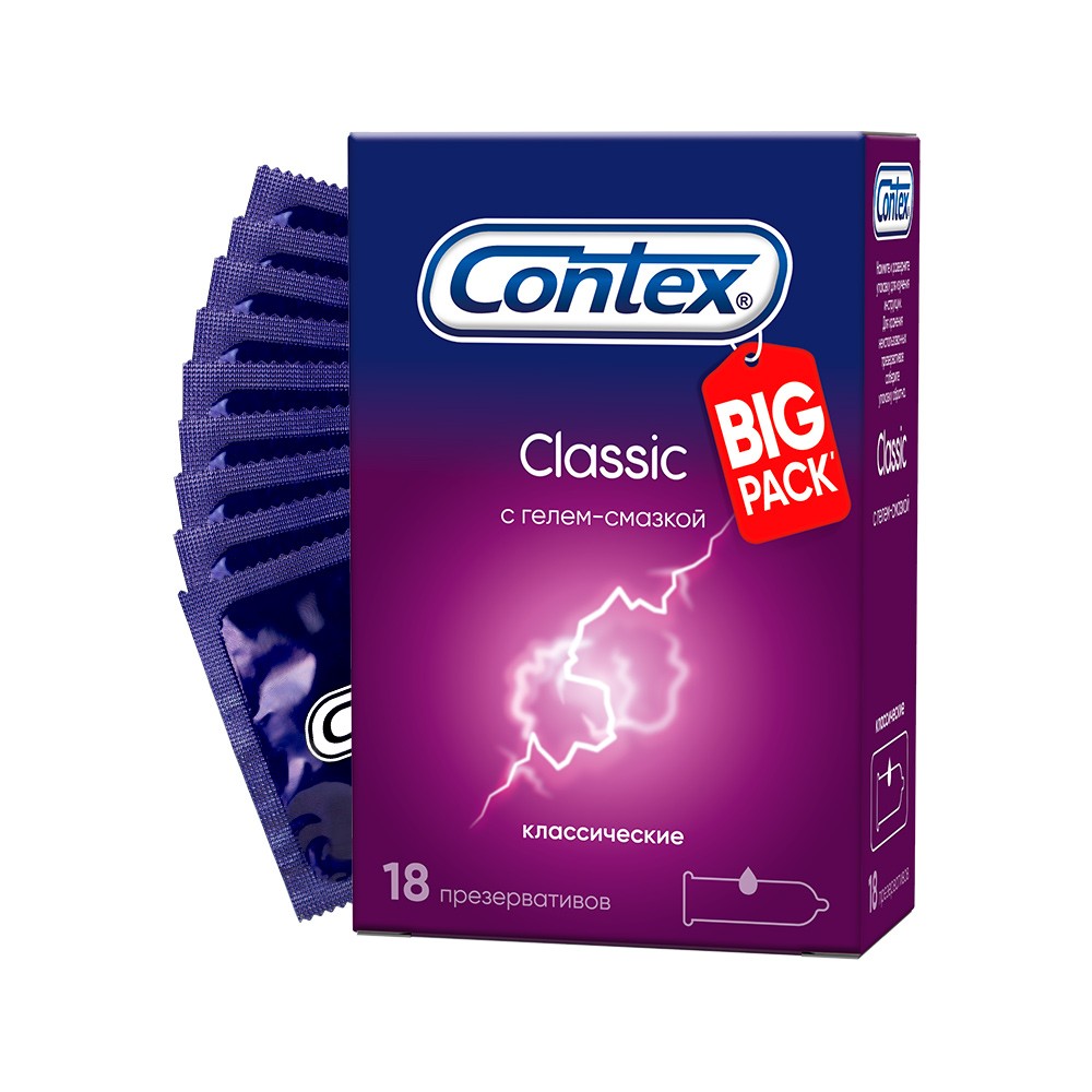 ¿Condones Contex Clásico 18 Uds? Preservativos de látex con relieve para adultos y adultos, condones con púas, productos íntimos para sexo ► Foto 1/6