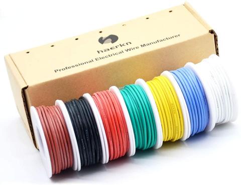 Cable Eléctrico de silicona de 24 awg, 7 colores, 24 cables de conexión de calibre, kit electrónico, Cable Flexible de cobre estañado trenzado ► Foto 1/6