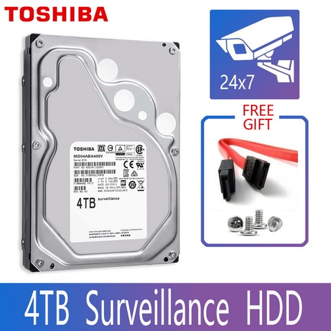 TOSHIBA-disco duro de videovigilancia 4TB, DVR, NVR, Monitor HDD HD interno SATA III, 6 Gb/s, 5400RPM, 128MB, 3,5