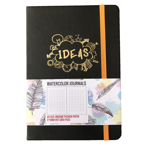 BUKE-Cuaderno para realizar bocetos, agenda de cuadrículas bordada, diseño tipo acuarela, grosor de 180GSM 160GSM, 160 páginas, papel grueso, 5x5mm ► Foto 1/6