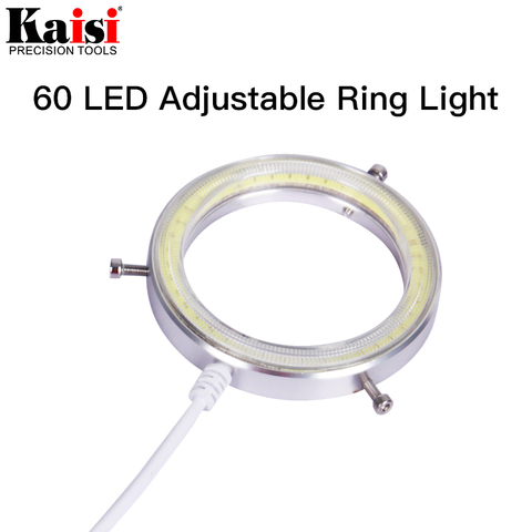 Kaisi-Anillo de luz ultrafino de 60 LED, lámpara iluminadora ajustable para ZOOM estéreo, microscopio, enchufe USB ► Foto 1/6