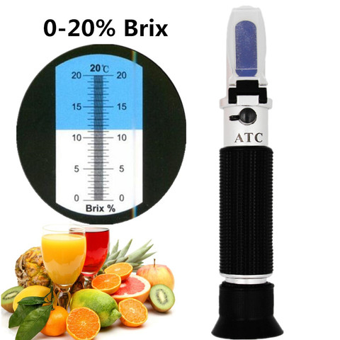 Refractómetro de mano Brix, solución de azúcar de frutas y miel, 0-20% Brix, concentración óptica, instrumento de medición de azúcar, 30% de descuento ► Foto 1/6