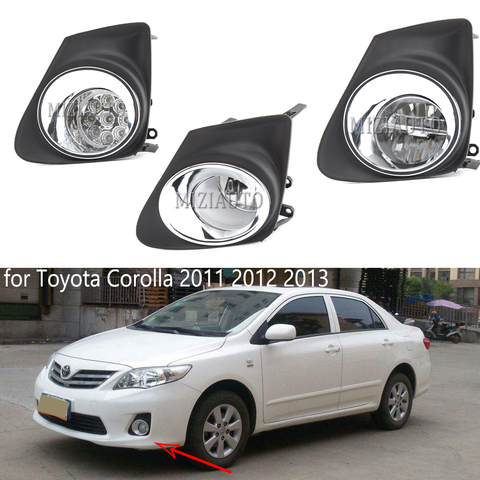 Luz antiniebla para Toyota Corolla, parachoques delantero led/halógeno con arnés de cableado, marco de rejilla, 2011, 2012, 2013 ► Foto 1/6