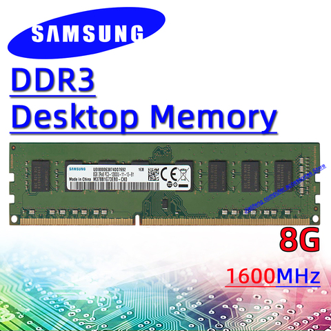 Samsung computadora de escritorio memoria ddr3 2GB 4GB 8GB 1600MHz RAM PC3-8500U 10600U 12800U 1066MHz 1333MHz DDR3 DDR3 GB 16GB 32GB 4G 8G ► Foto 1/1