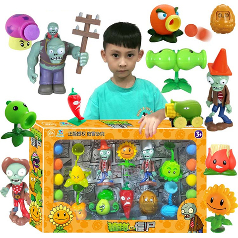 Figuras grandes de Plants vs. juguetes zombis 2, conjunto completo de figuras de Anime de silicona suave para niños, muñecos para niños, regalos de cumpleaños ► Foto 1/6